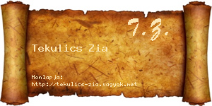 Tekulics Zia névjegykártya